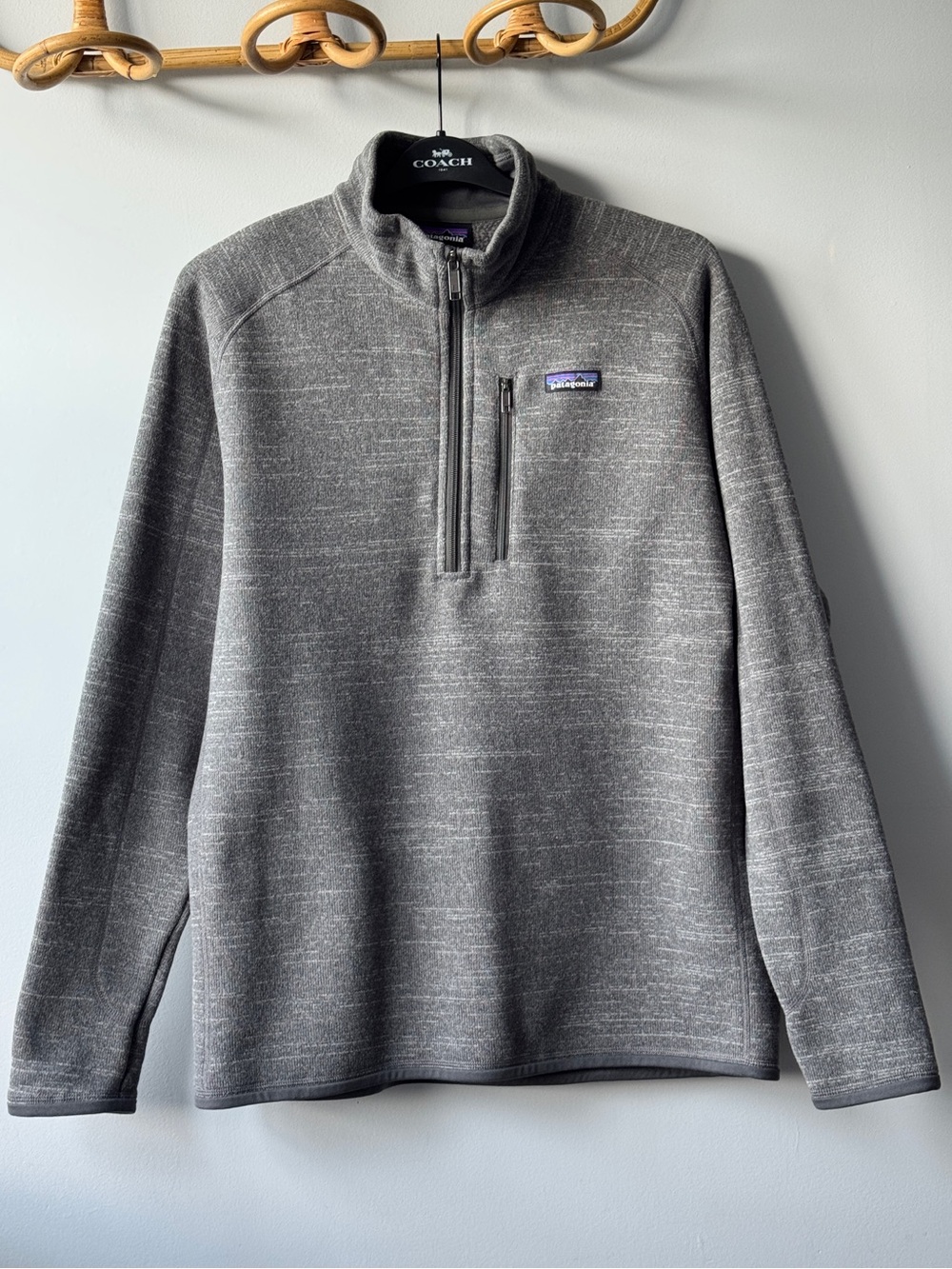 Patagonia Men's Better Sweater 1/4-Zip Fleece Pullover Gray Size L